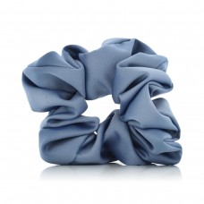 MURU satin scrunchie hair band - blue-gray matte