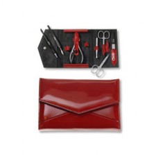 Luxurious 7-piece manicure in Fire 7 red leather case