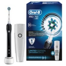 PRO 750 3D Cross Action Black - Electric toothbrush + travel case