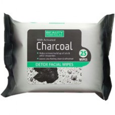 Charcoal Detox Facial Wipes (25 pcs) - Cosmetic wipes with activated carbon