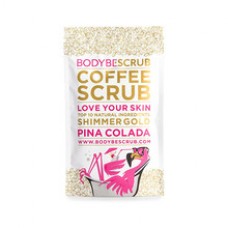 Pina Colada Coffee Scrub Shimmer Gold - Kávový peeling s třpytivým efektem