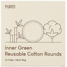 Inner Green Reusable Cotton Rounds - Bambusovo-bavlněné tamponky 10 ks